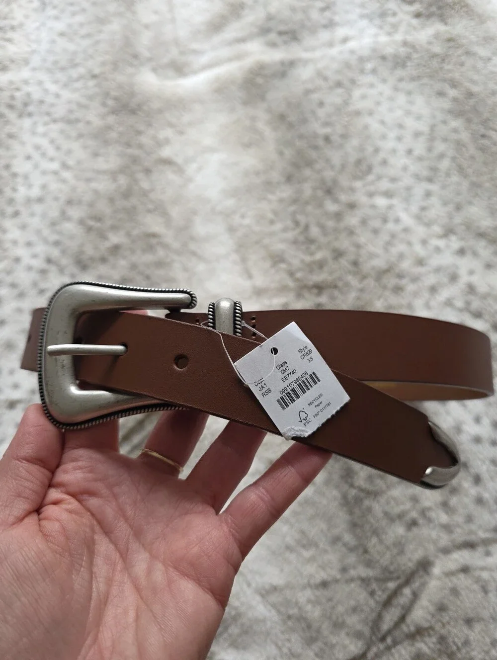 NWT J. Crew Western buckle belt in Italian leather, XS